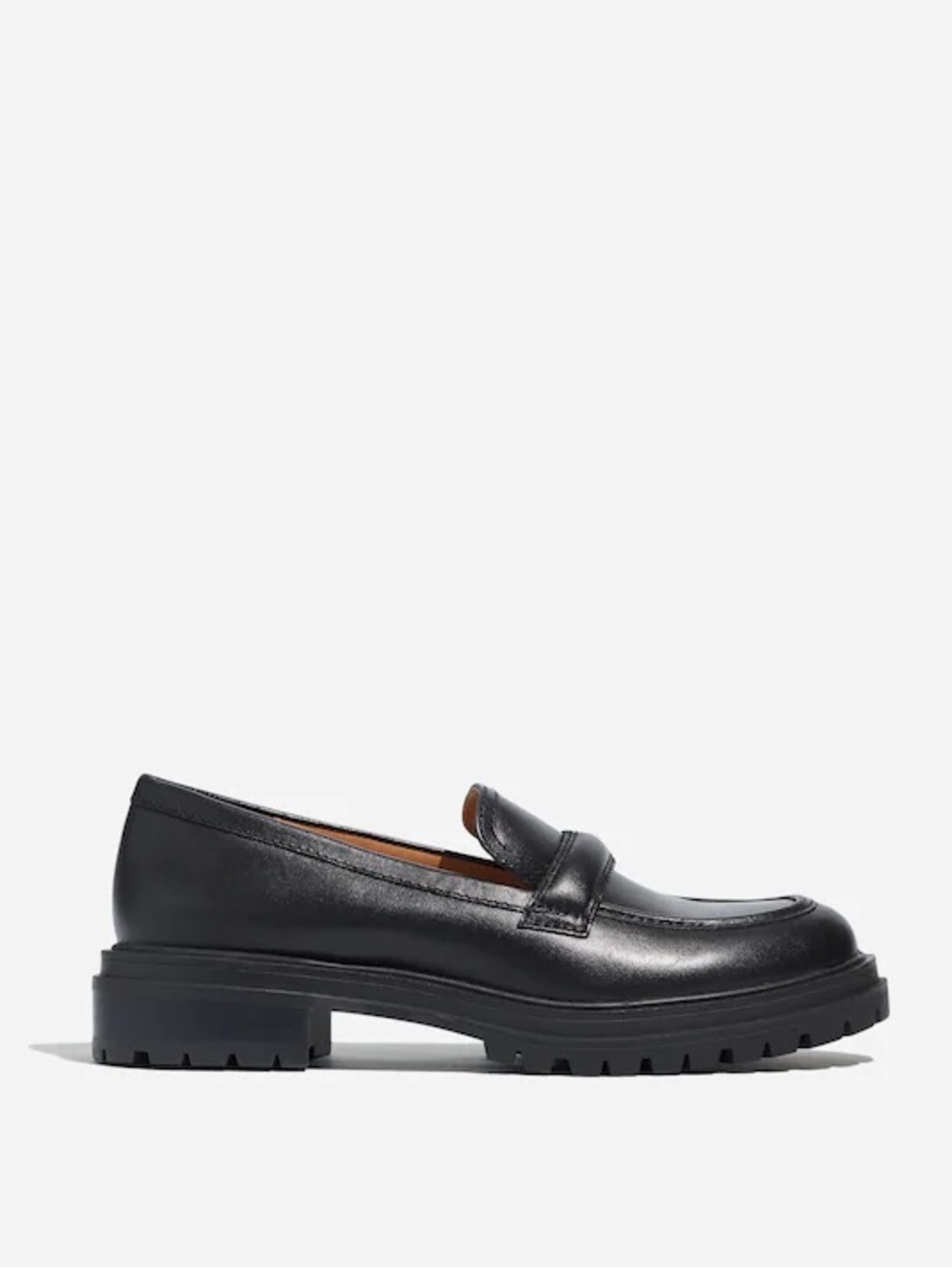 Madewell The Bradley Lugsole Loafer in Leather Black Size 8